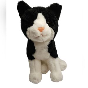 Douglas Cuddle Toys Scooter Tuxedo Kitty Cat Plush Stuffed Animal Black And Whit